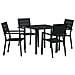 Set da Pranzo per Giardino 5 pcs Nero HDPE - Foto miniatura 1