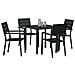 Set da Pranzo per Giardino 5 pcs Nero HDPE - Foto miniatura 3