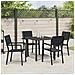 Set da Pranzo per Giardino 5 pcs Nero HDPE - Foto miniatura 4