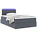 Letto con contenitore e LED Grigio scuro 120 x 190 cm Velluto - Foto miniatura 3