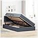 Letto con contenitore e LED Grigio scuro 120 x 190 cm Velluto - Foto miniatura 4