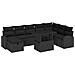 Set Divano da Giardino con cuscino 9 pcs Nero Poly Rattan - Foto miniatura 1