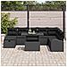 Set Divano da Giardino con cuscino 9 pcs Nero Poly Rattan - Foto miniatura 3