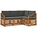 Set divani 4 pcs Naturale e Antracite Legno di Acacia Massello - Foto miniatura 1