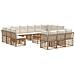 Set di divani da esterno 14 pcs Naturale e Bianco Crema - Foto miniatura 1