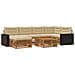 Set di divani da esterno con cuscino 7 pcs Naturale e Beige - Foto miniatura 1