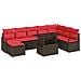 Set Divano da Giardino 9 pz Marrone Poly Rattan - Foto miniatura 1