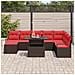 Set Divano da Giardino 9 pz Marrone Poly Rattan - Foto miniatura 3