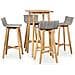 Set Da Bar Per Esterni 5 Pz In Polyrattan E Massello D'acacia - Foto miniatura 1