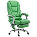 Sedia da ufficio massaggiante PACIFIC, poltrona relax con poggiapiedi estraibile, altezza regolabile, in similpelle, ergonomica, girevole, con ruote, capacità di carico massimo 150 kg verde - Foto miniatura 1