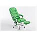 Sedia da ufficio massaggiante PACIFIC, poltrona relax con poggiapiedi estraibile, altezza regolabile, in similpelle, ergonomica, girevole, con ruote, capacità di carico massimo 150 kg verde - Foto miniatura 3