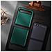 Cover Samsung Galaxy Z Flip Rigida In Vera Pelle Due Parti Verde Scuro - Foto miniatura 3