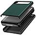 Cover Samsung Galaxy Z Flip Rigida In Vera Pelle Due Parti Verde Scuro - Foto miniatura 4