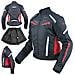 Moto Giacca Donna Sport Impermeabile Tessuto Riflettente Rosso 2x - Foto miniatura 1