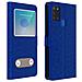 Custodia Samsung Galaxy A21s Doppia Finestra Cover Silicone Blu - Foto miniatura 1