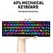 60 Di Gioco Allineare Meccanica Tastiera Tastiera Impermeabile Tipo C Wired 68 Tasti Retroilluminato A Led Usb 18 Chroma Rgb Retroilluminazione Completa Chiavi Per I Giocatori E Dattilografi Anti-ghosting (nero Blu Switch)  - Foto miniatura 2