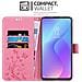 Custodia Compatibile Con Xiaomi Redmi K20 In Rosa Fiore - Coperchio Protettivo In Design Floreale Con Chiusura Magnetica, Funzione Stand E Slot Per Carte - Foto miniatura 3