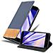 Custodia Compatibile Con Huawei P10 In Blu Scuro Marrone - Coperchio Protettiva Con Chiusura Magnetica, Funzione Stand E Tasca Per Le Carte - Foto miniatura 1
