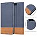 Custodia Compatibile Con Huawei P10 In Blu Scuro Marrone - Coperchio Protettiva Con Chiusura Magnetica, Funzione Stand E Tasca Per Le Carte - Foto miniatura 5