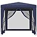 Tenda Per Feste Con 4 Pareti Laterali In Rete Blu 2,5x2,5m Hdpe - Foto miniatura 3