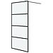 Parete Doccia Walk In Nera 90x195 Cm Vetro Smerigliato Esg - Foto miniatura 2