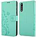Cadorabo Custodia Compatibile Con Huawei P20 Pro In Turchese Fiore - Coperchio Protettivo In Design Floreale Con Chiusura Magnetica, Funzione Stand E Slot Per Carte - Foto miniatura 8