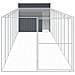 Casetta Cani Con Corsa Antracite 214x1069x181cm Acciaio Zincato - Foto miniatura 2