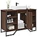 Mobile Lavabo Bagno Rovere Marrone 91x35x60cm In Truciolato - Foto miniatura 1