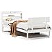 Letto Senza Materasso Bianco 90x200 Cm Legno Massello Di Pino - Foto miniatura 2