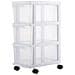 Carrello Cassettiera Portaoggetti Salvaspazio con 3 Ripiani Trasparenti e Ruote - Foto miniatura 1