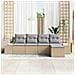 Set di divani da giardino di 5 pezzi con cuscini beige in polyrattan - Foto miniatura 3