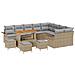 Set Divano Giardino 13 Pezzi con Cuscini Beige Polyrattan Acacia, Divano Giardino 2 Posti con Spazio di Stoccaggio e Cuscini Beige Polyrattan, Set da Pranzo Giardino 4 Pezzi con Cuscini Beige Polyrattan Acacia - Foto miniatura 1