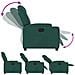 Poltrona Elettrica Reclinabile Verde Scuro in Tessuto - Foto miniatura 7