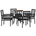 Set da pranzo da giardino 5 pezzi in Polyrattan Nero - Foto miniatura 1