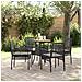 Set da pranzo da giardino 5 pezzi in Polyrattan Nero - Foto miniatura 2