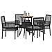 Set da pranzo da giardino 5 pezzi in Polyrattan Nero - Foto miniatura 3