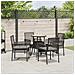 Set da pranzo da giardino 5 pezzi in Polyrattan Nero - Foto miniatura 4