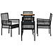 Set da pranzo da giardino 5 pezzi in Polyrattan Nero - Foto miniatura 7