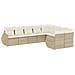 Set Divano da Giardino 9 pz con Cuscini Beige in Polyrattan - Foto miniatura 1