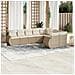 Set Divano da Giardino 9 pz con Cuscini Beige in Polyrattan - Foto miniatura 2