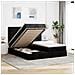 Struttura Letto Pouf con Materassi Nero 180x200 cm in Tessuto - Foto miniatura 2