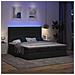 Struttura Letto Pouf con Materassi Nero 180x200 cm in Tessuto - Foto miniatura 3