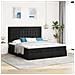 Struttura Letto Pouf con Materassi Nero 180x200 cm in Tessuto - Foto miniatura 4