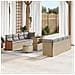 Set Divano da Giardino con cuscino 11 pcs beige e grigio chiaro - Foto miniatura 2