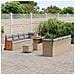 Set Divano da Giardino con cuscino 11 pcs beige e grigio chiaro - Foto miniatura 3