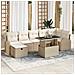 Set Divano da Giardino con cuscino 8 pcs Beige Poly Rattan - Foto miniatura 2