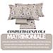 Completo Lenzuola Matrimoniale 100% Raso Cotone Floreale Dis. Artemisia - Foto miniatura 4