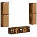 Set mobile TV 6 pcs Rovere fumé Legno multistrato - Foto miniatura 8