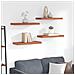 Scaffale da parete 4 pcs Rosso 60 x 23 x 4 cm Legno multistrato - Foto miniatura 2