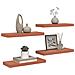 Scaffale da parete 4 pcs Rosso 60 x 23 x 4 cm Legno multistrato - Foto miniatura 3
